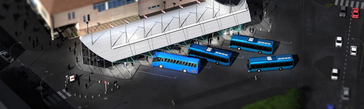 Autobusni kolodvor - ptičja perspektiva