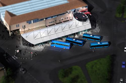 Autobusni kolodvor - ptičja perspektiva