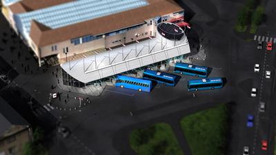 Autobusni kolodvor - ptičja perspektiva